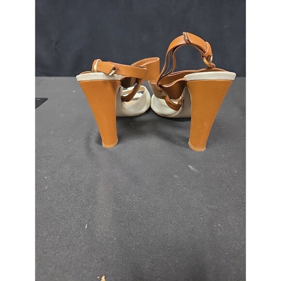 Valentino Garavani Macrostud Rockstud High Heel Sandals Tan White Size 38 US 7.5 - Picture 4 of 7